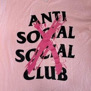 Anti Social Social Club “cancelled “Light Pink Graphic Tee